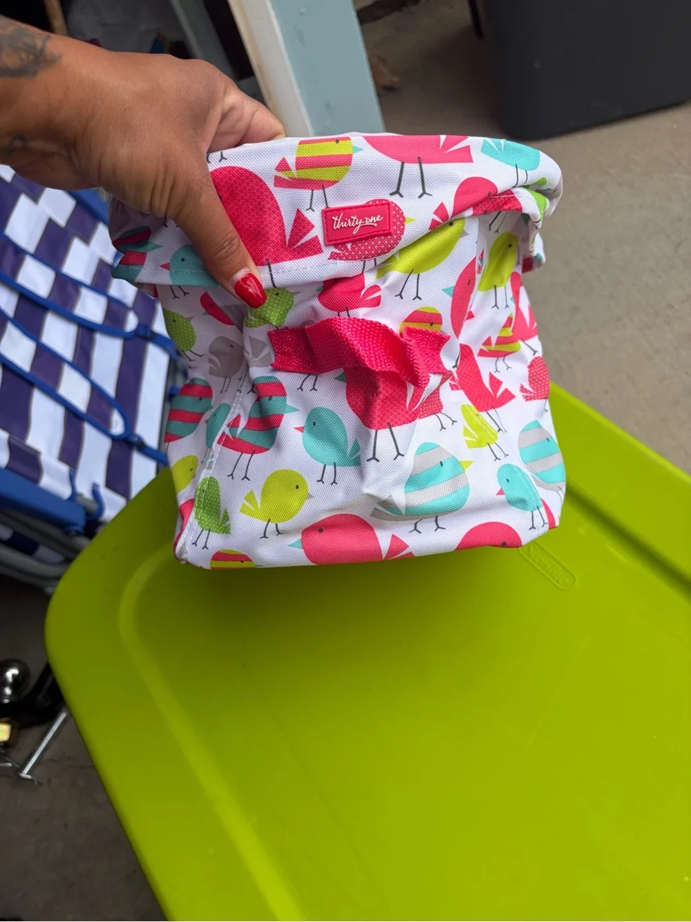 thirty-one Pink Floral Small Storage Bin